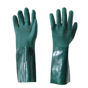 40CM Chemical Resistant Waterproof Green PVC Industrial Gloves