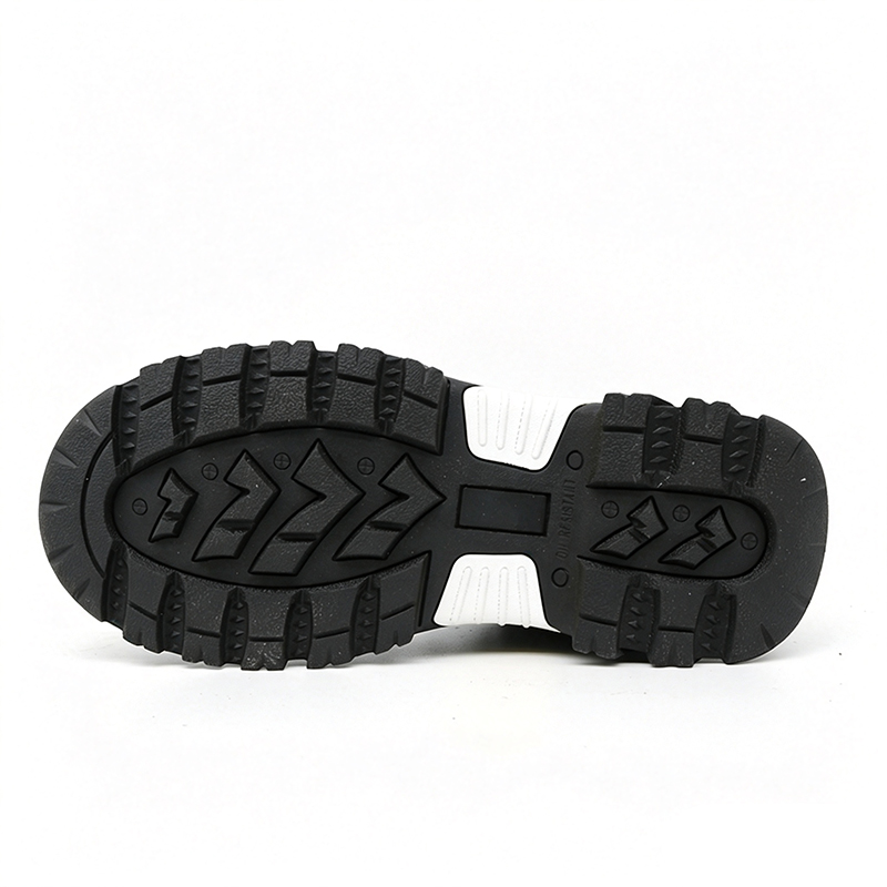 Anti-slip Black Leather Mining Safety Boots with Steel Toe
