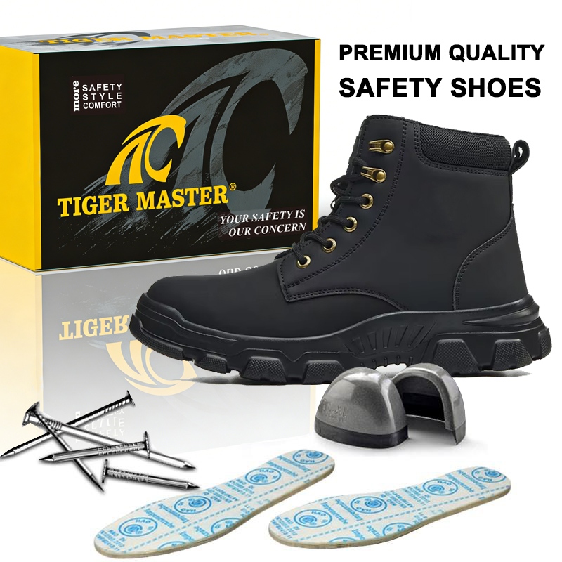 Black Steel Toe Labor Industrial Safety Boots