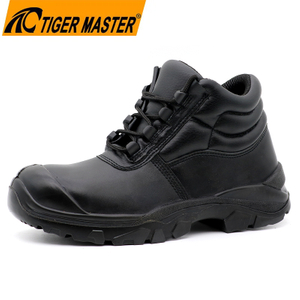Metal Free Composite Toe Black Leather Safety Shoes for Men