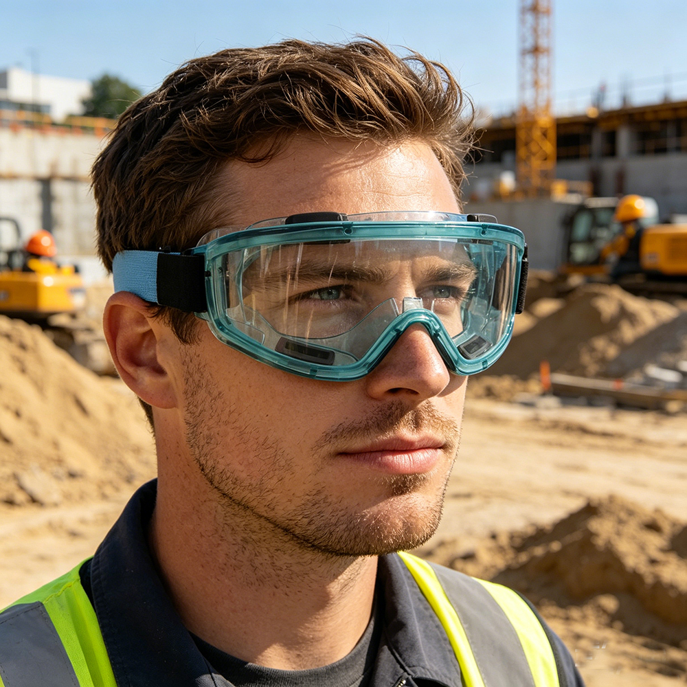 Dust & Wind Proof Anti-fog Anti-scratch Safety Glasses Wide Vision PC Clear Lens