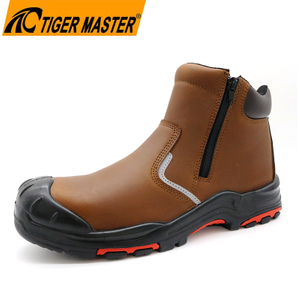 Fiberglass Toe Oil Industry Safety Boots with Zipper