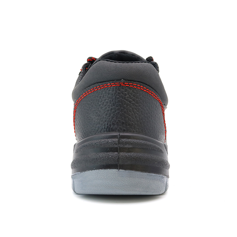 CE Non-slip Steel Toe Anti-puncture Work Safety Shoes Black Leather