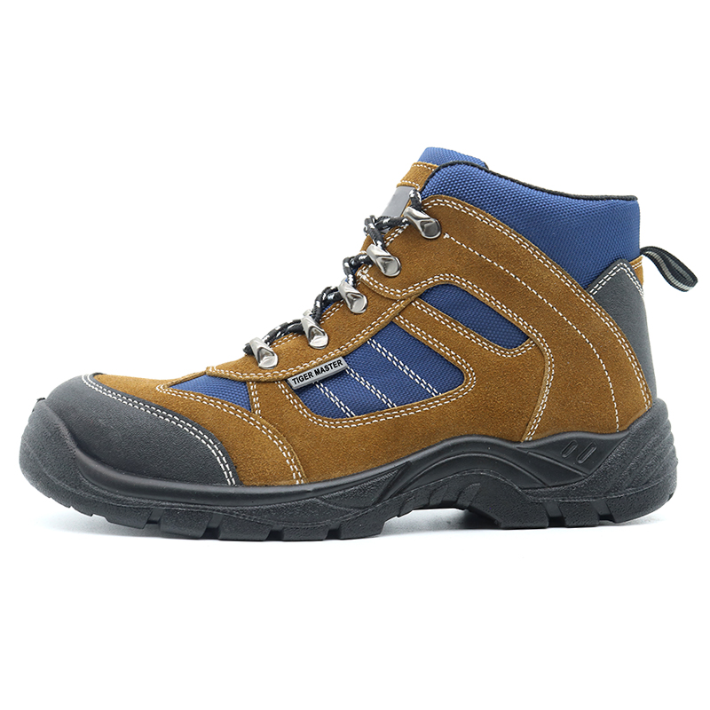 Steel Toe Steel Mid-sole Suede Safety Shoes Brown
