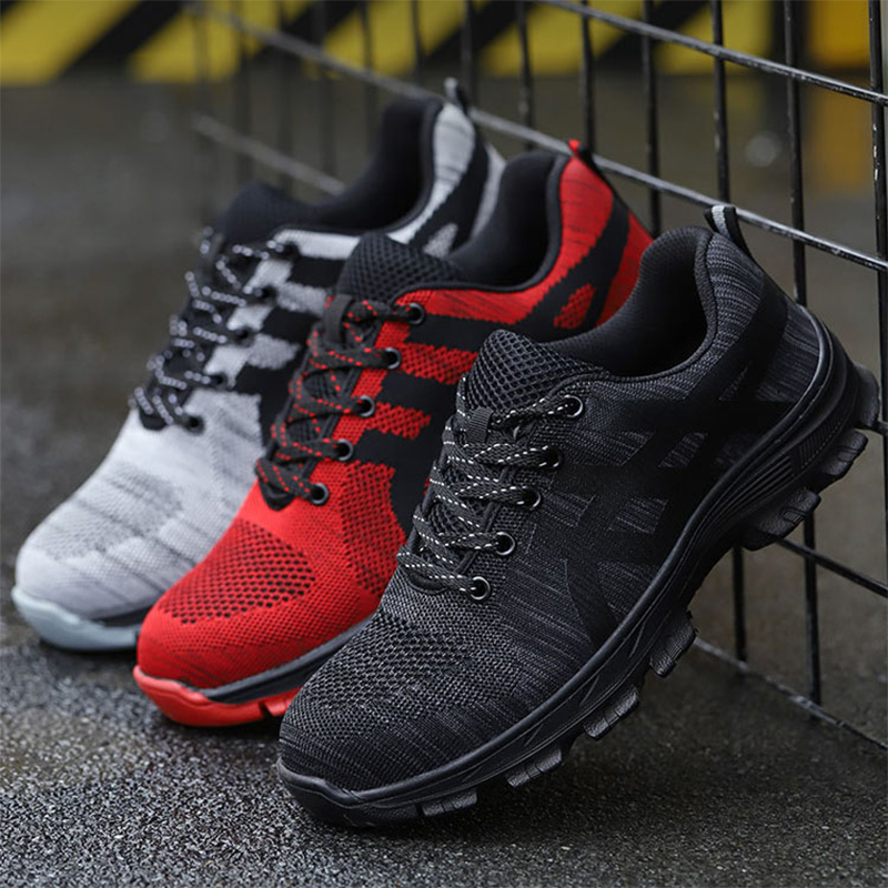 Anti-skid Rubber Sole Sport Safety Shoes Steel Toe