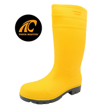 Waterproof Construction Yellow PVC Safety Rain Gumboots with Steel Toe
