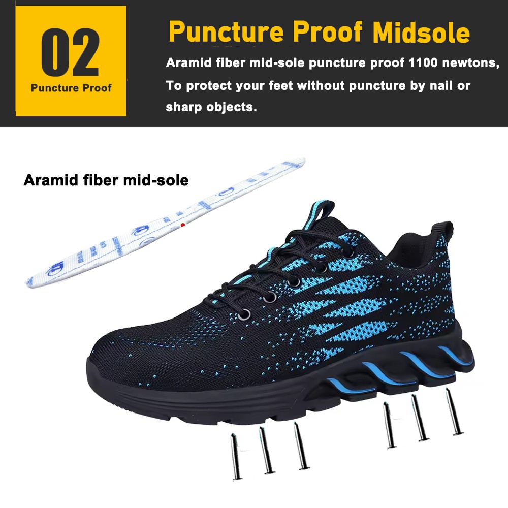 Lightweight Comfortable Sport Safety Shoes with Steel Toe
