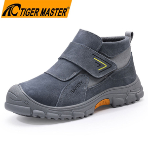Anti-slip Steel Toe Grey Suede Safety Welding Shoes