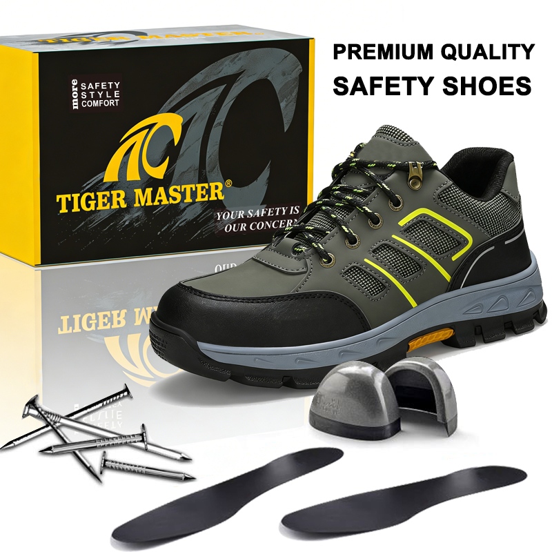 Anti-slip Rubber Sole Steel Toe Safety Shoes Men
