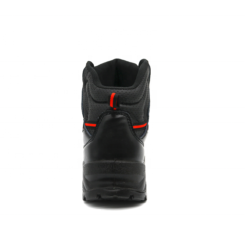 Black Leather Steel Toe Safety Shoes for Construction