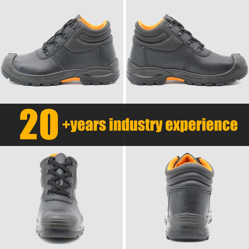 Steel Toe Leather Mining Safety Boots Rubber Sole