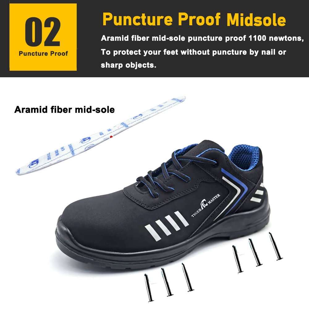 Fiberglass Toe Anti-static Safety Shoes Metal Free for Unisex