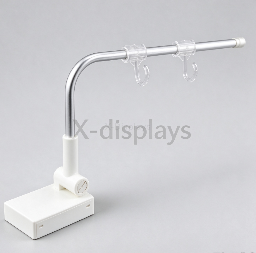 Magnetic Banner holder with White Base and Two Clear Hangers R8-1