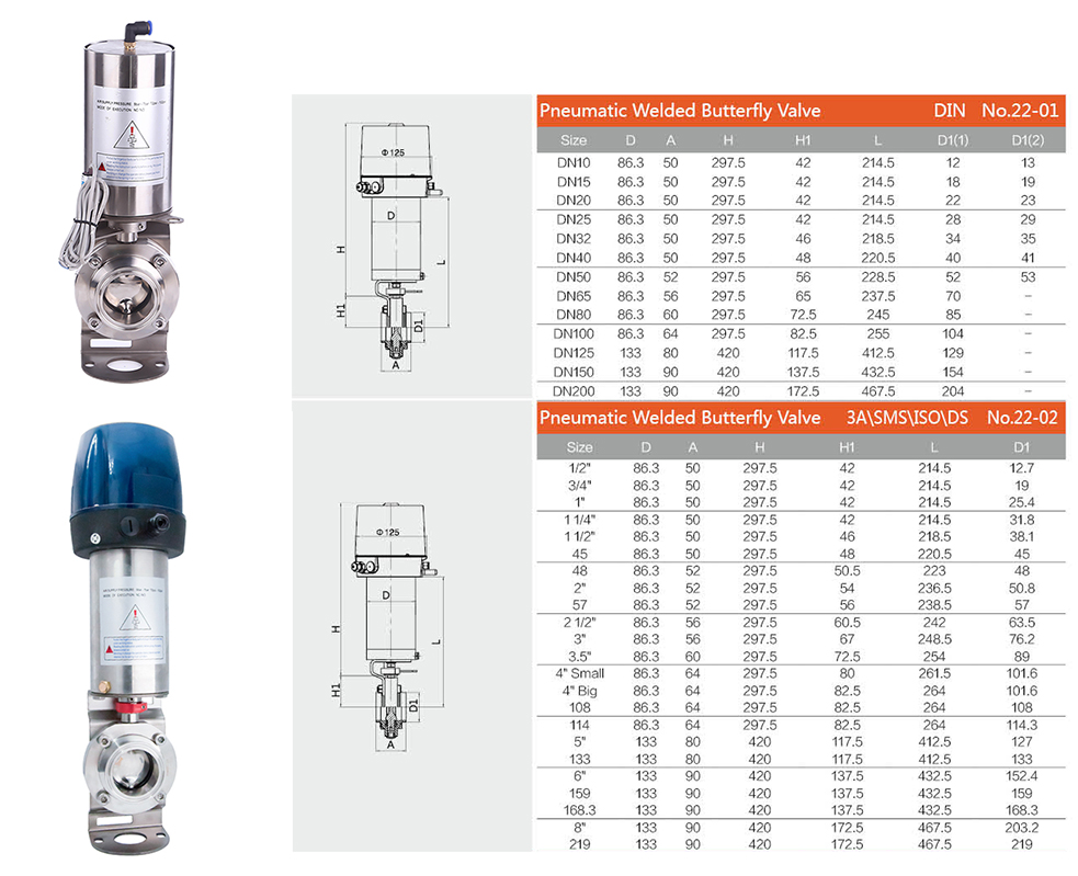 заслонка дроссельная заслонка санитарная сварочная пневматическая с управляющей головкой
