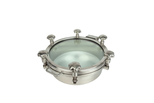 Гигиенический люк для круглого резервуара с полным обзорным стеклом