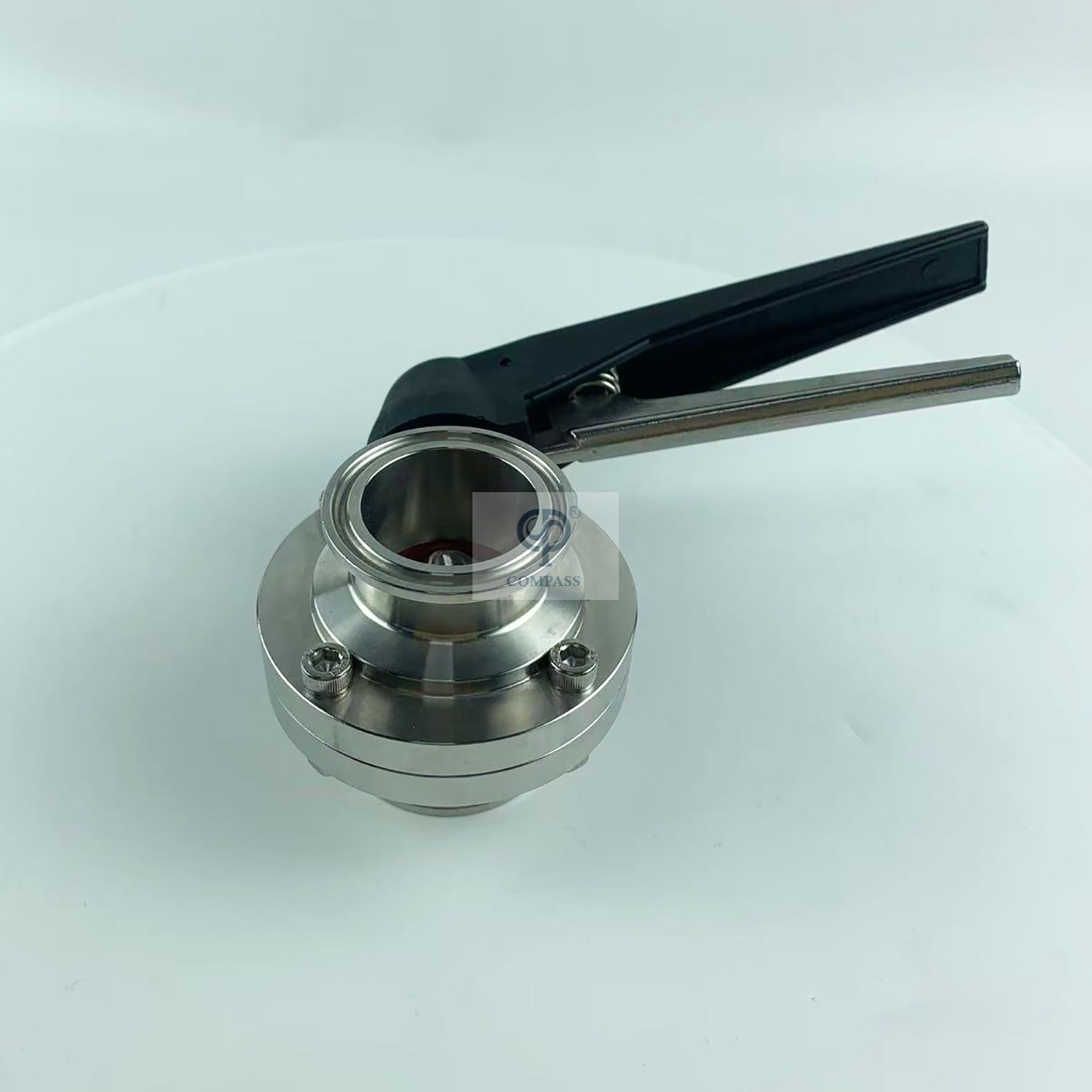 Клапан-бабочка с ручным зажимом TC64MM SMS с пластиковой ручкой в ​​виде утконоса