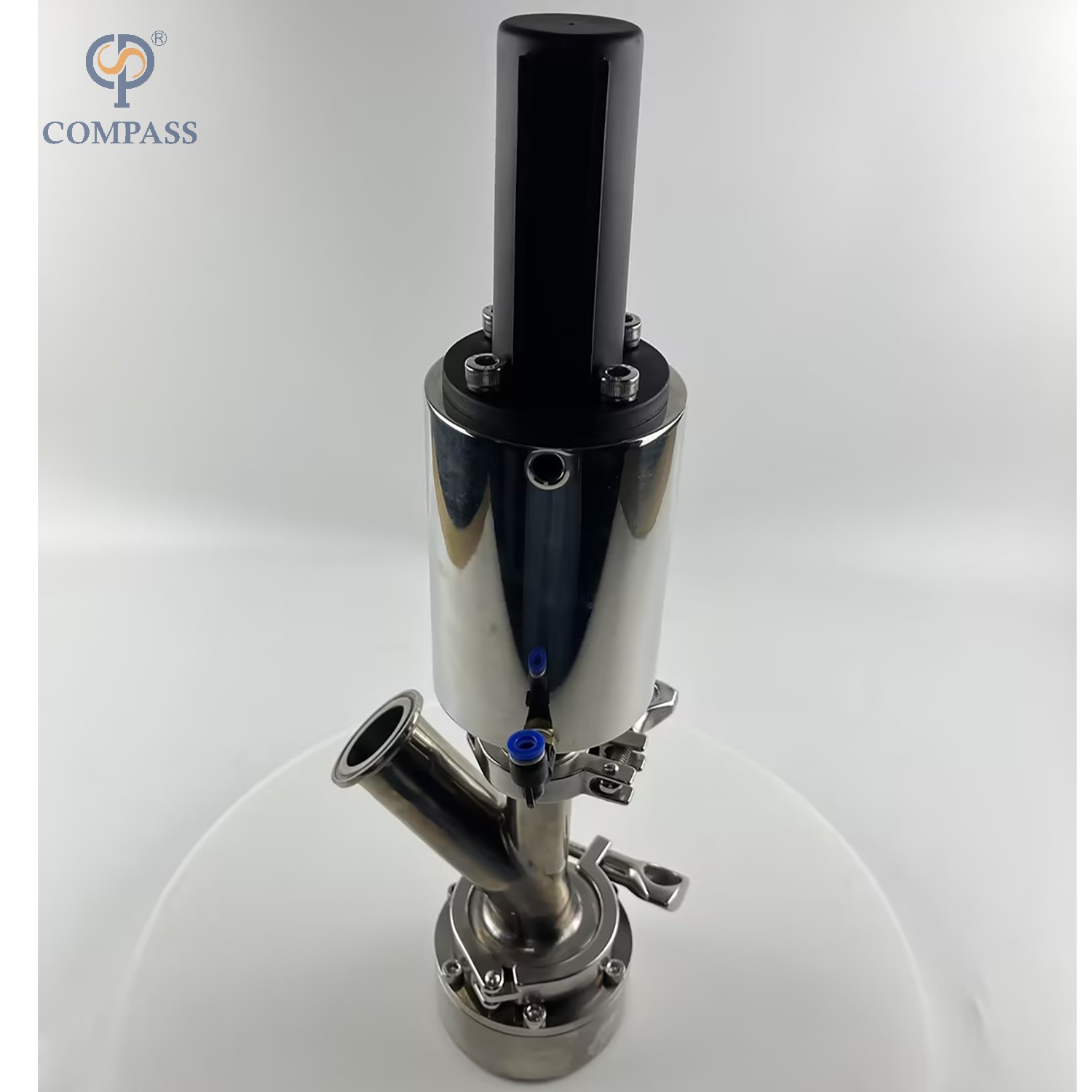 SS304 НЕРЖАВЕЮЩАЯ СТАЛЬ СТЕРИЛЬНЫЙ ЗАЖИМ ПНЕВМАТИЧЕСКИЕ КОЛЕНОВЫЕ НИЖНИЕ КЛАПАНЫ НИЖНЕГО БАКА