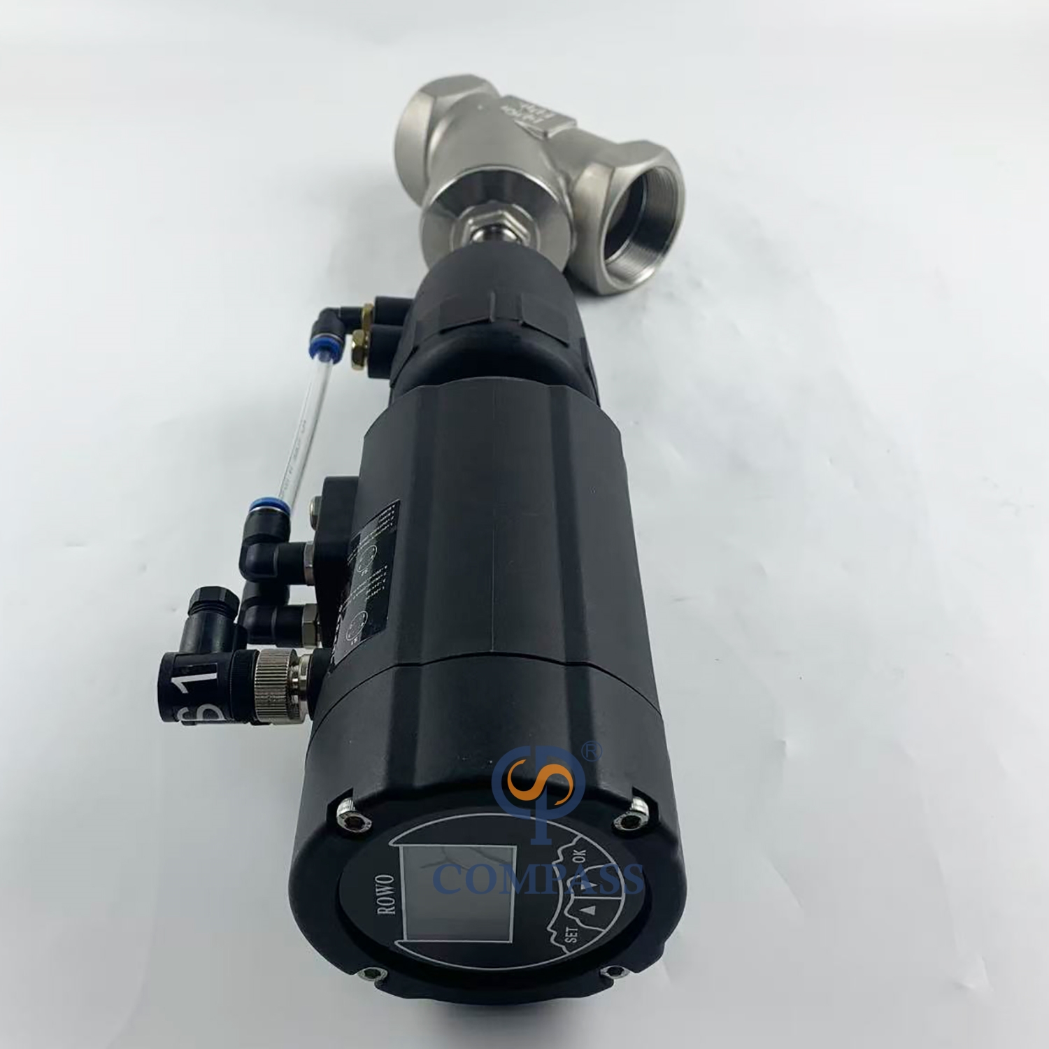 Пневматический угловой седельный клапан SS304 BSPT с внутренней резьбой и головкой управления 4-20MA