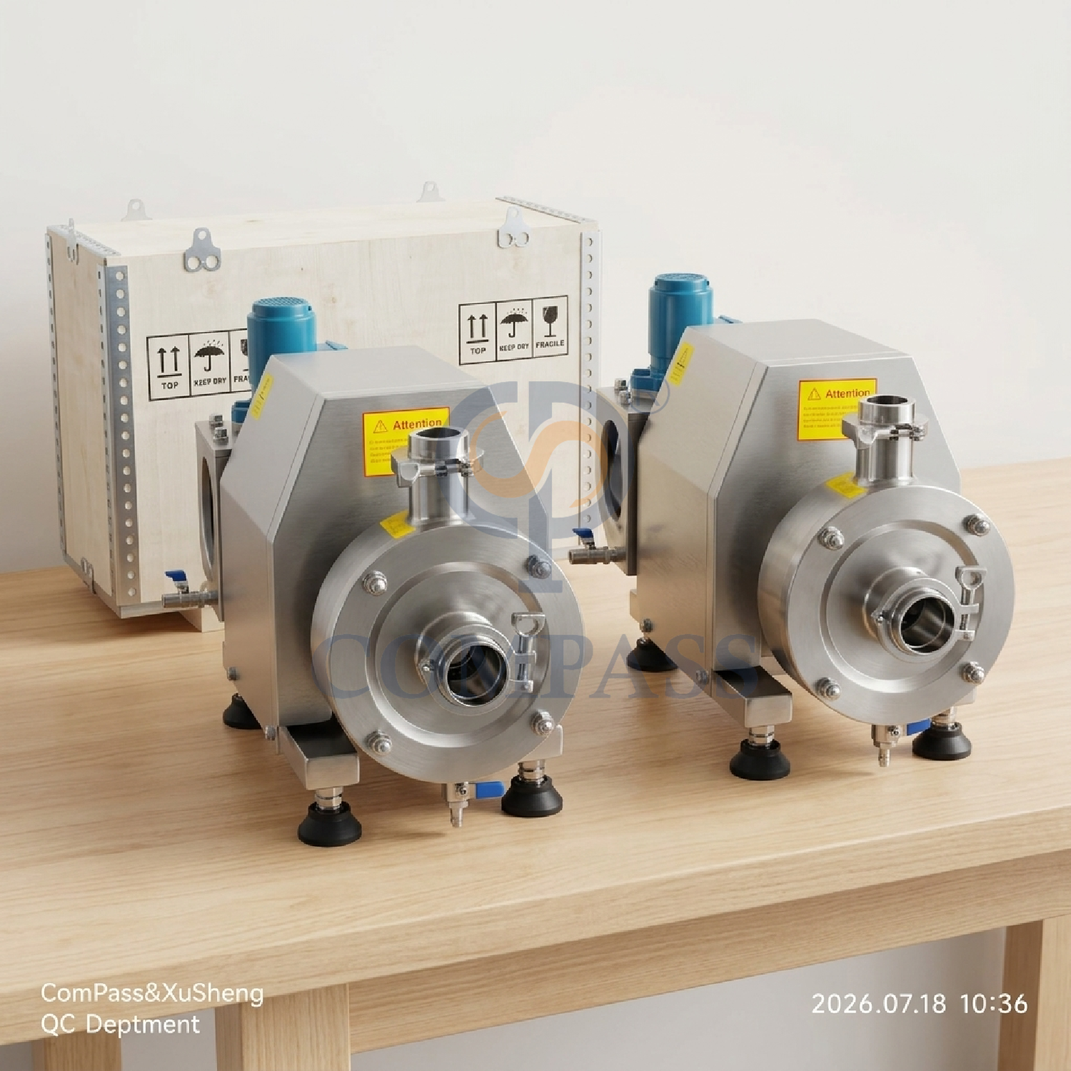 380V 50HZ 3P 4kw SS304 Санитарный пищевой класс TRL-1 Трубопроводный диспергирующий эмульгатор с высоким сдвиговым усилием с китайским двигателем и баком водяного насоса