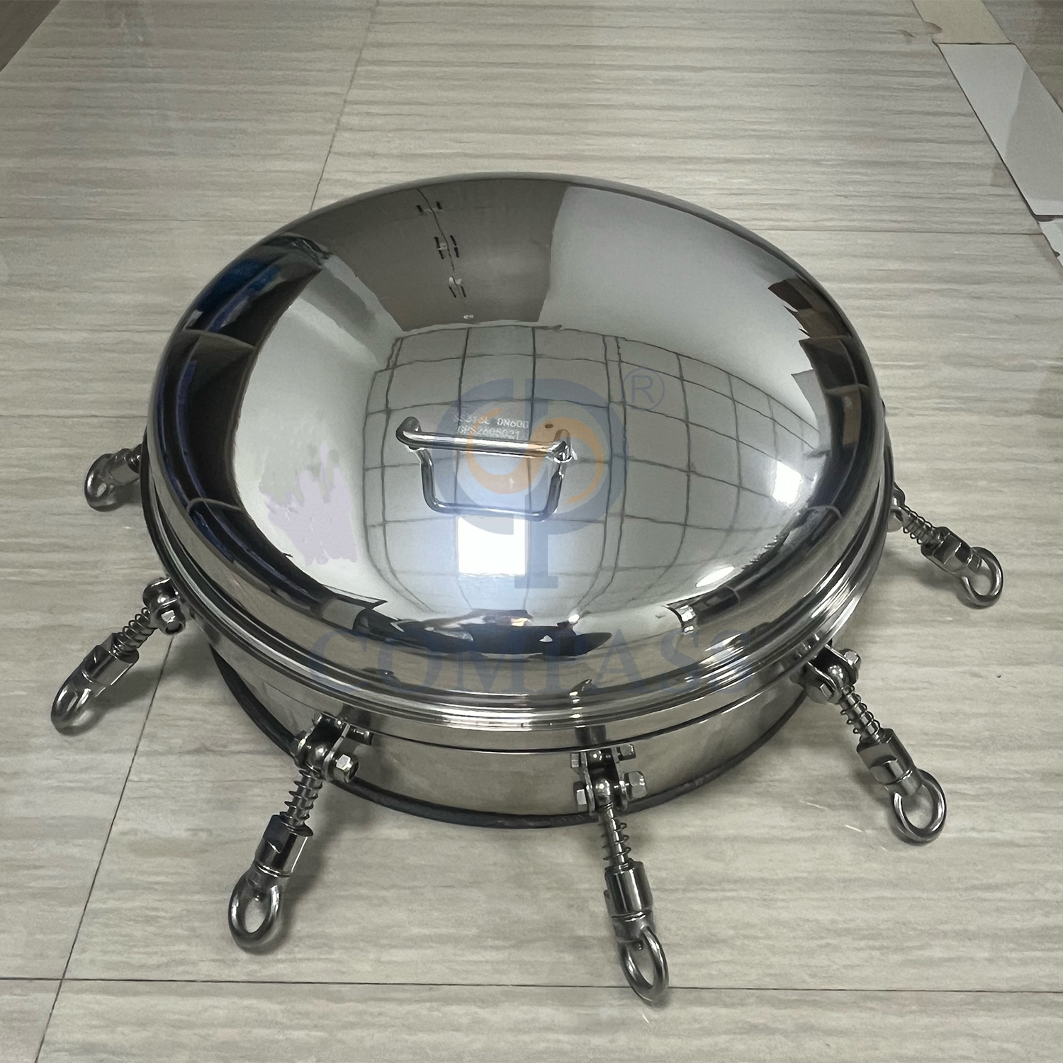 SS316L DN600 Санитарная крышка люка из нержавеющей стали Гигиеническое зеркало Полировка Наружные круглые люки резервуара под давлением с уплотнением из EPDM