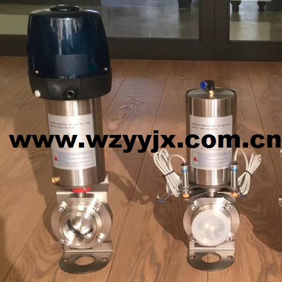 Auto control sanitary butterfly valve with sensor