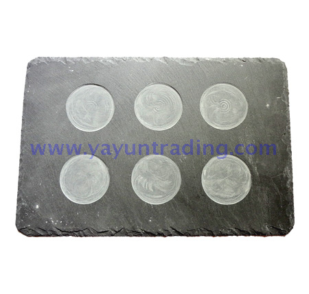 Crafts Natural Slate Candle Holder Can Match Candle jars and lids