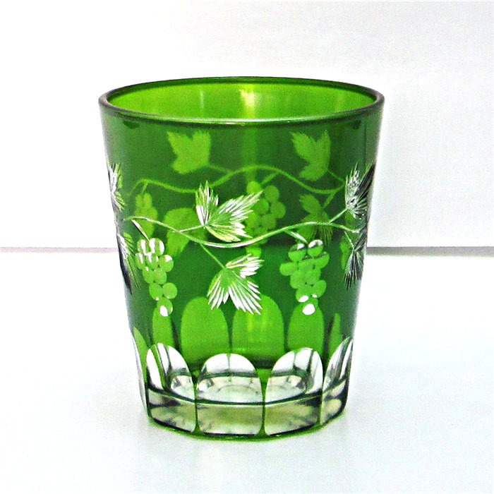 10cm empty green and amber recycled glass candle jar with lids