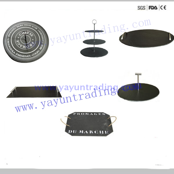 slate stone 2 tier and 3 tier cake stand and tray