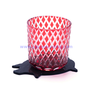 pine apple embossed glass candle holder