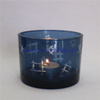 blue SPA recycled glass candle holder