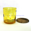 purple flat bottom hand painted luxury glass candle holder