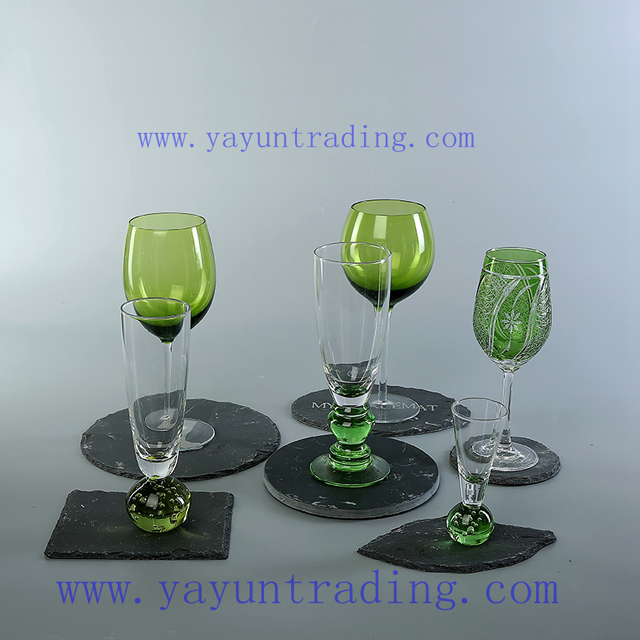 cobalt blue beverage glass tumbler and wine glass