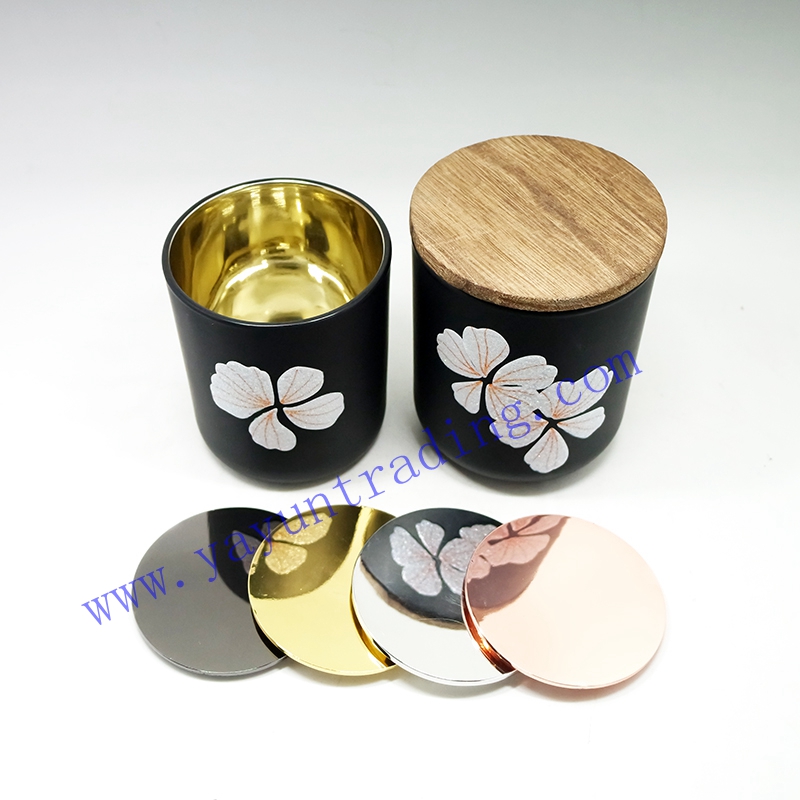 glass candle jar with metal lids