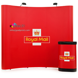 Arc PVC POP up Backdrop Display Banner +2 Spotlights + Plastic Trolley Podium (with full color printing your design)