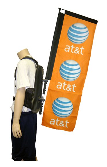Custom Digital Print Rectangle Vertical Display Stree Walking Backpack Flag (one side or double sided print)
