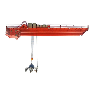 High Quality Double Girder Overhead Crane with Grab Bucket