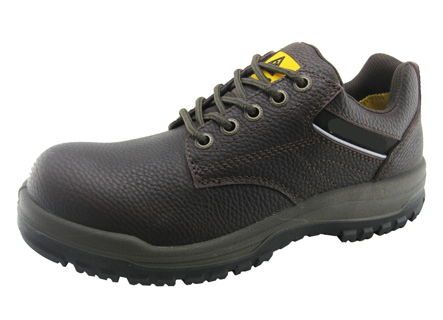 Low cut PU injection leather safety shoes