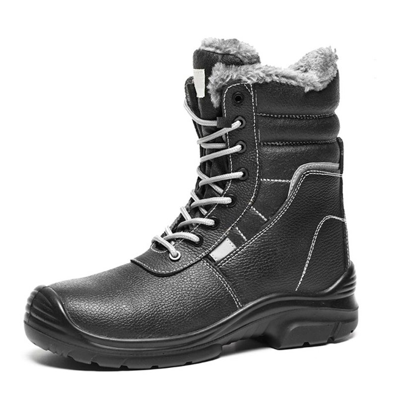HS133 high ankle genuine leather pu sole winter safety boots