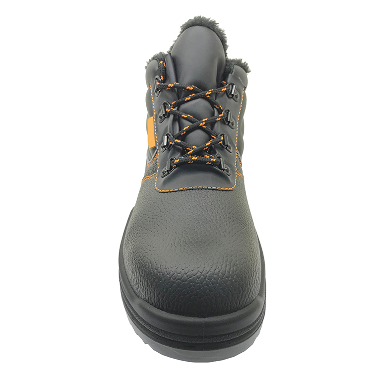 ENS003 steel toe fur lining leather winter safety boots 