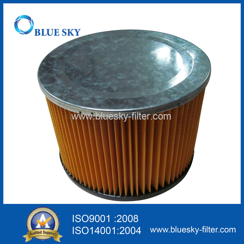 Filtro cilíndrico de eficiencia media amarillo/filtro de cartucho/filtro de recipiente 