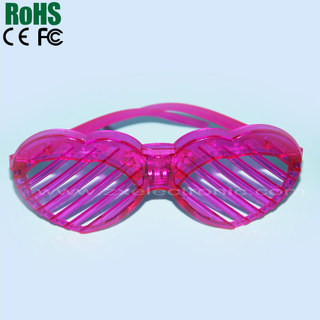 led flashing heart shutter eyeglasses