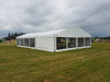 10-метровая алюминиевая изогнутая палатка для вечеринок с прозрачным пролетом