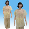 PP scrub suit with V-collar, disposable patient scrub suit 