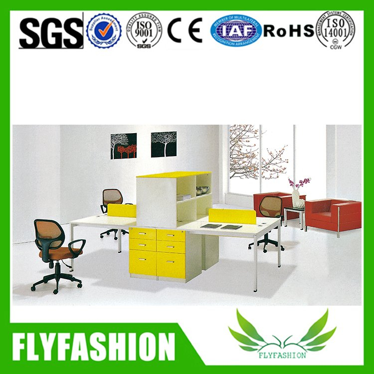 Poste de travail en bois coloré moderne de compartiment de bureau (PT-56)