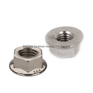 m10 x 1.25 tuerca de brida no dentada autoblocante de acero inoxidable métrica para amoladora angular