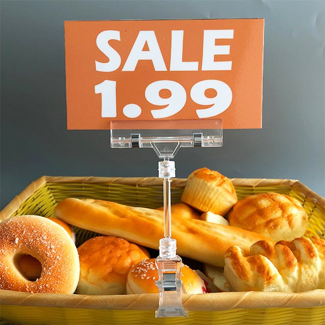 Clear Price Signs Clip for Retail PS06-L