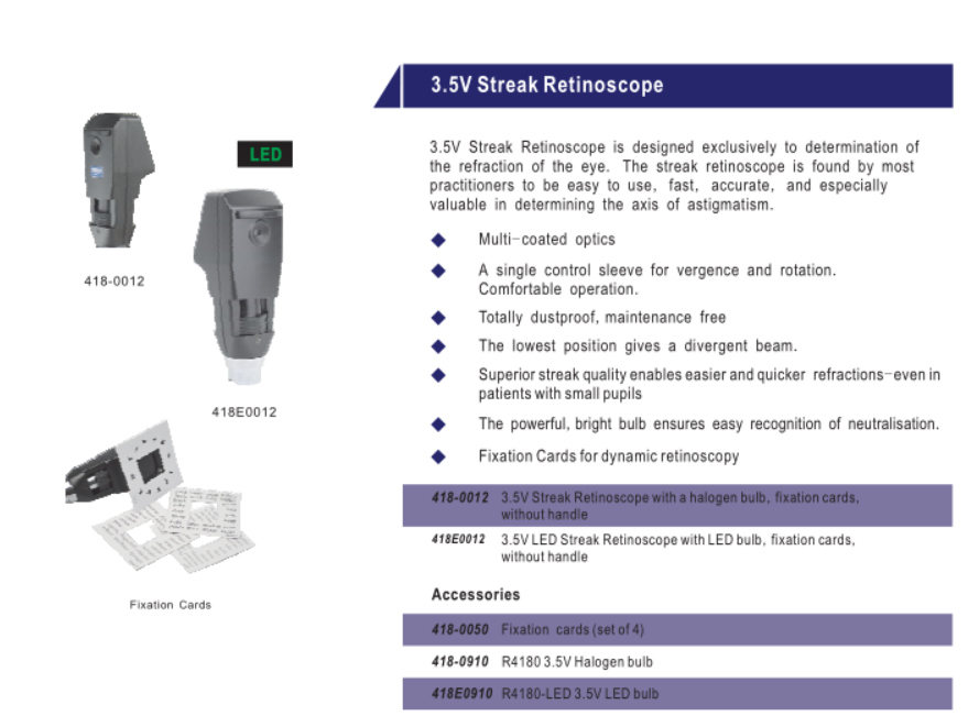 DR1900 China Equipo oftálmico Oftalmoscopio y retinoscopio
