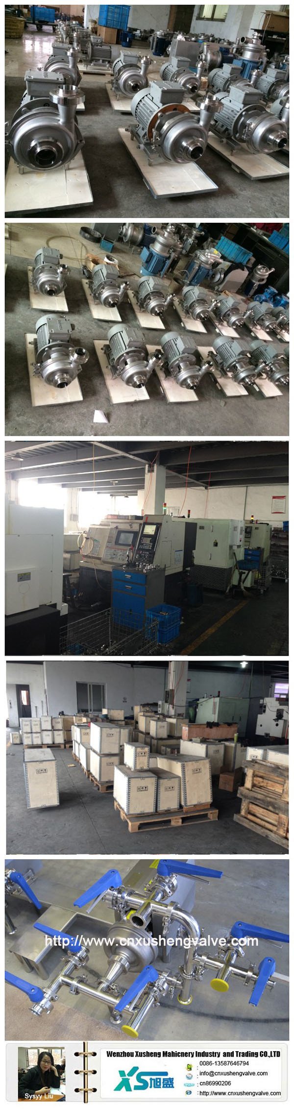 Санитарный центробежный насос с открытым рабочим колесом из нержавеющей стали