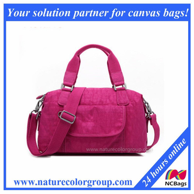 Pink Nylon Handbag for Ladies