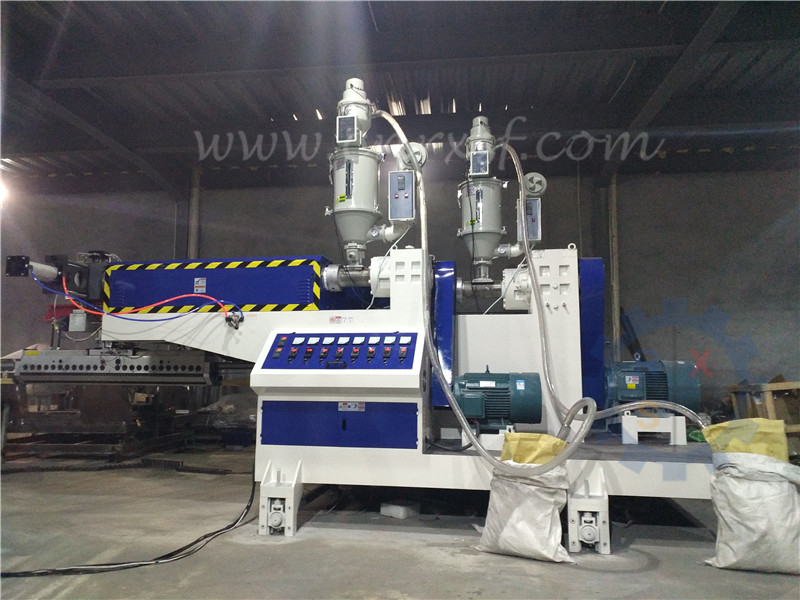 Twin screw single T-die co-extruder for extrusion laminating machine